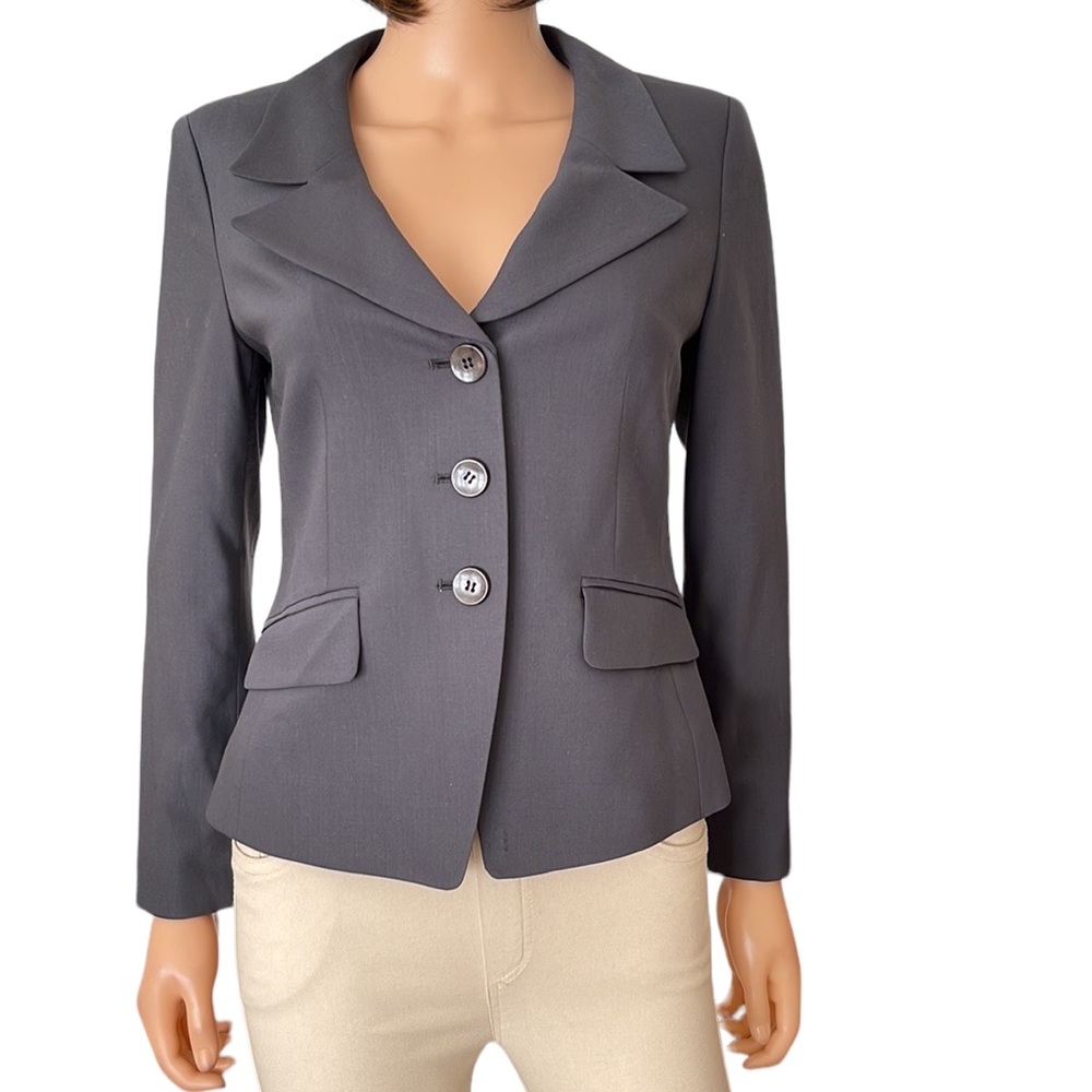 Vintage Talbots Gray Italian Wool Blazer Made in Japan Size 2P